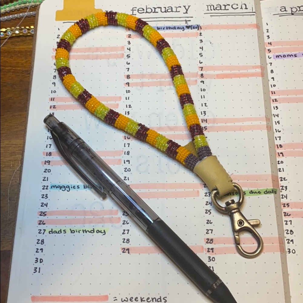 Handmade beaded keychain